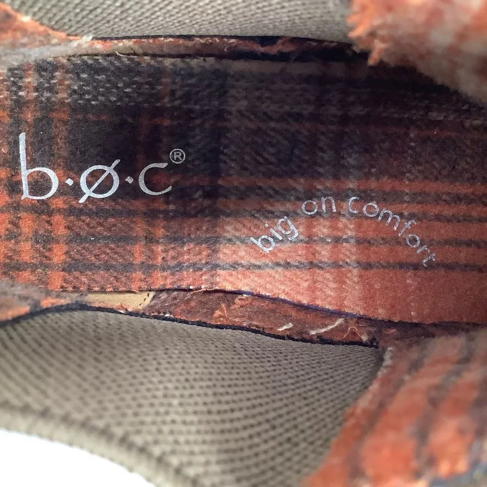 New B.O.C Kara Brown Textile Pull On Women's Chelsea Ankle Booties Sz 8.5M